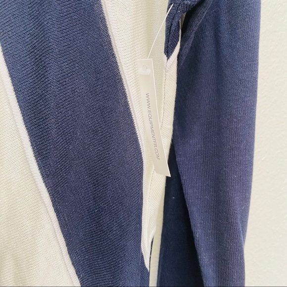 NEW Equipment Cetine Silk Blend Nautical Striped Crew light Sweater size S - Picture 7 of 10